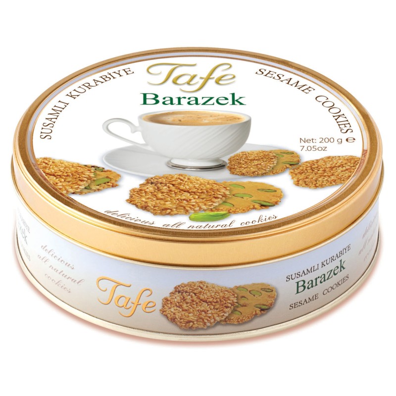 TAFE SESAME COOKIES BARAZEK TIN 12/200GR